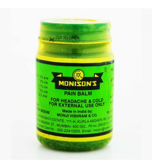 Monisons Ayurvedic Pain Balm For Headache Joint Pain Cold Relief
